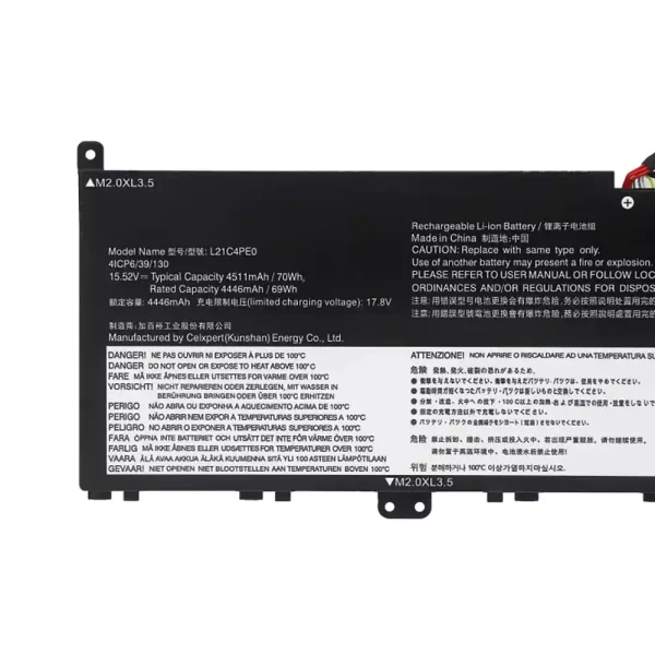 laptop accu voor Lenovo L21C4PE0 L21D4PE0 L21M4PE0 L21M4PC7 L21C4PC7 L21C4PC4 - Afbeelding 3