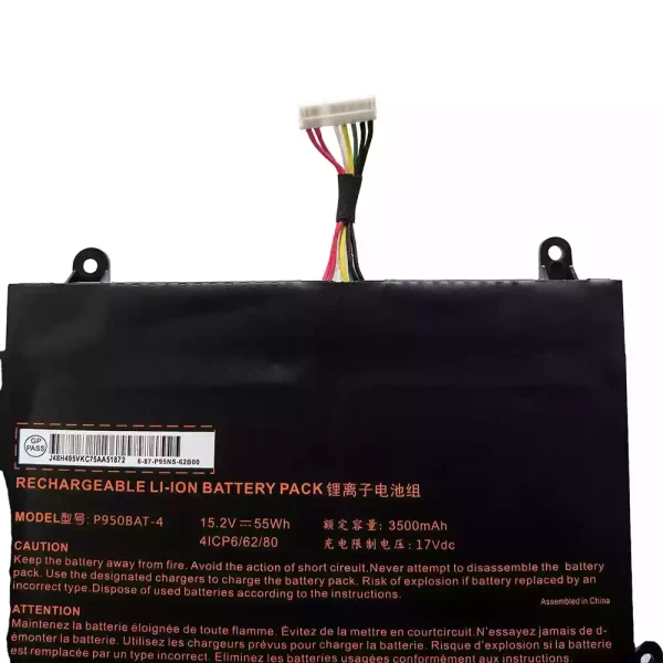 laptop accu voor P950BAT-4 - Afbeelding 3