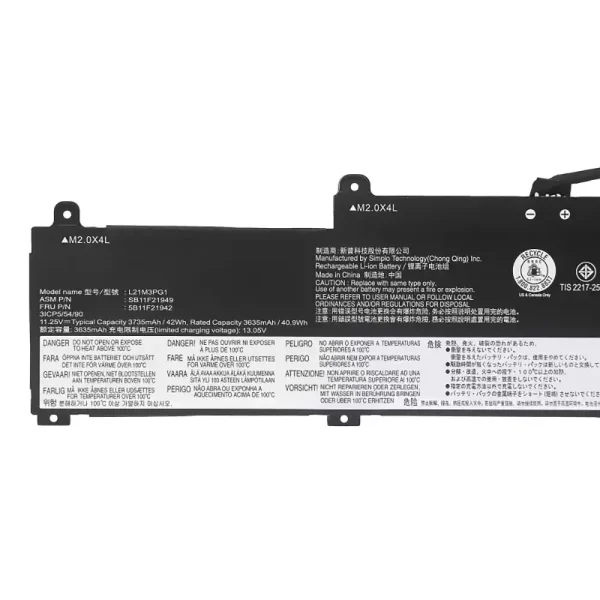 laptop accu voor LENOVO L21L3PG1 L21M3PG1 L21C3PG1 - Afbeelding 3