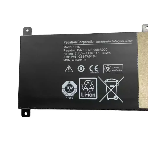 laptop accu voor 0B23-00BR000 G6BTA013H T15 - Afbeelding 2
