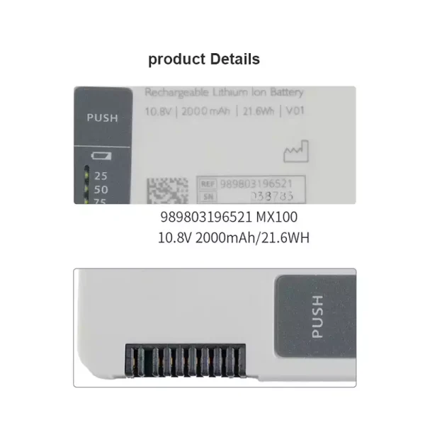 Vervangende Accu Compatibel met Philips IntelliVue X3,MX100,MX700 - Afbeelding 4