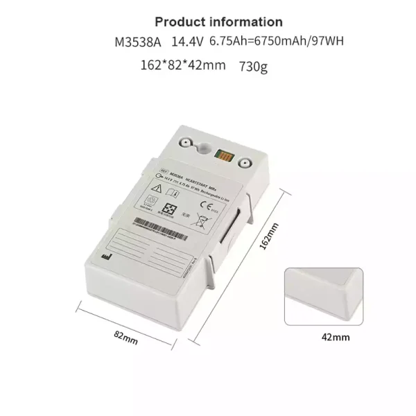Vervangende Accu Compatibel met PHILIPS HeartStart MRx M3538A M3535A M3536A M3535-60992 - Afbeelding 2