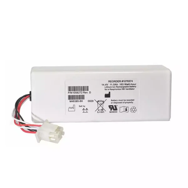 Vervangende Accu Compatibel met RESPIRATEUR V60 V60S,88881344 1076374