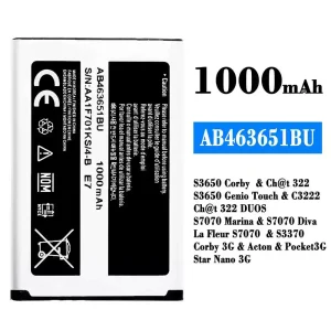 Accu AB463651BU voor Samsung S3650 Corby