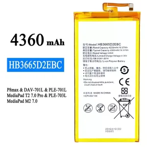 Accu HB3665D2EBC voor HUAWEI P8 max