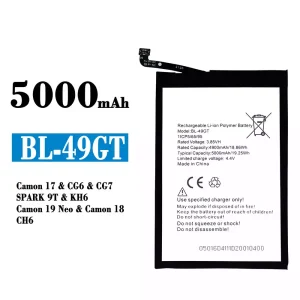 Accu BL-49GT voor Tecno Camon 17 1 CG6 / CG7 / SPARK 9T / KH6 / Camon 19 Neo / Camon 18 /CH6