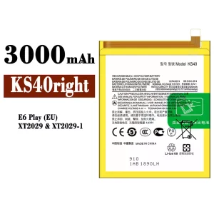 Accu KS40right voor Motorola E6 Play