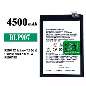 Accu BLP907 voor OPPO RENO 7Z / Reno 7Z 5G / RENO 7 4G / RENO 8 4G /OnePlus Nord N20 5G