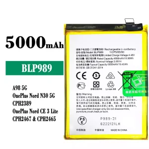 Accu BLP989 voor OPPO A98 5G /OnePlus Nord N30 5G /OnePlus Nord CE 3 Lite