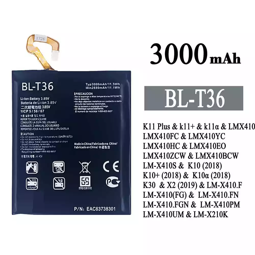 Accu BL-T36 voor LG K11 Plus /K10 / K10+