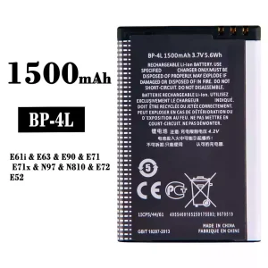 Accu BP-4L voor Nokia E61i/E63/E90/E71/E71x/N97/N810/E72/E52