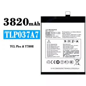 Accu TLP037A7 voor Alcatel TCL Plex/T780H