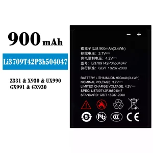 Accu Li3709T42P3h504047 voor ZTE Z331/X930/UX990/GX991/GX930