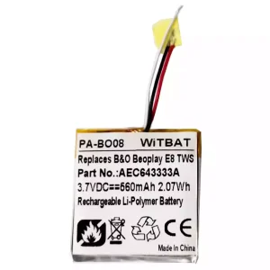 Accu voor Bluetooth-hoofdtelefoon B&O B'eoplay E8, Be'oplay E8 TWS Case,AEC643333A
