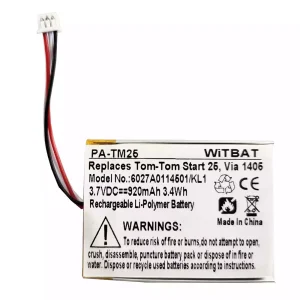 Accu voor TomTom 6027A0114501,Start 20,Start 25