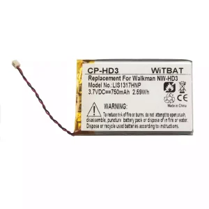 Accu voor SONY LIS1317HNP,1-756-493-12