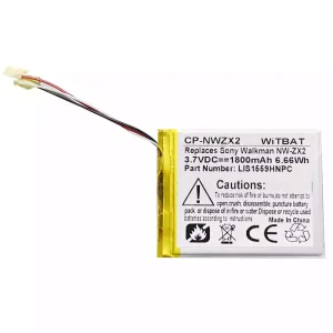 Accu voor SONY NW-ZX2,LIS1559HNPC